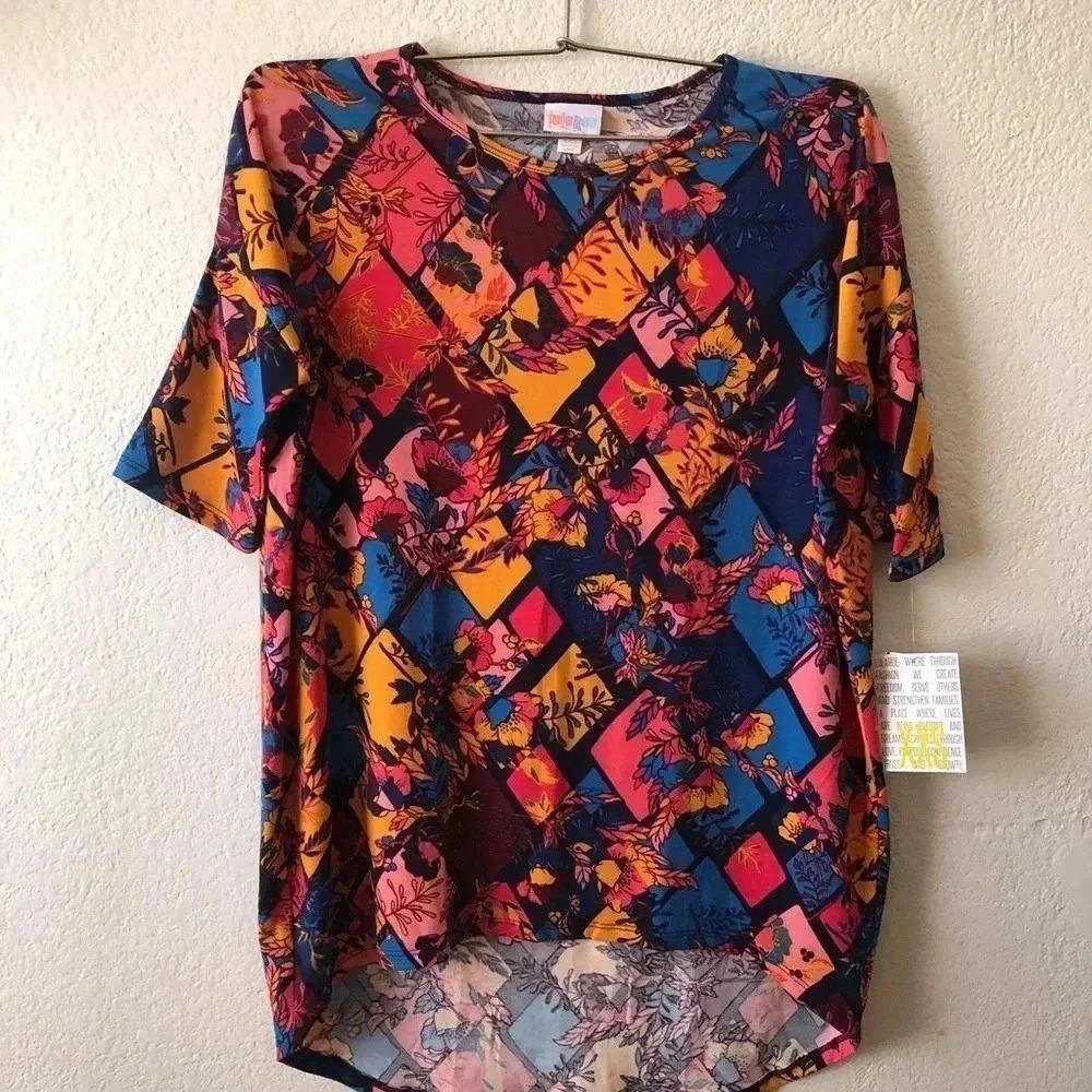 🆕LuLaRoe Irma Multicolor Multi-print Tunic Top XS🆕